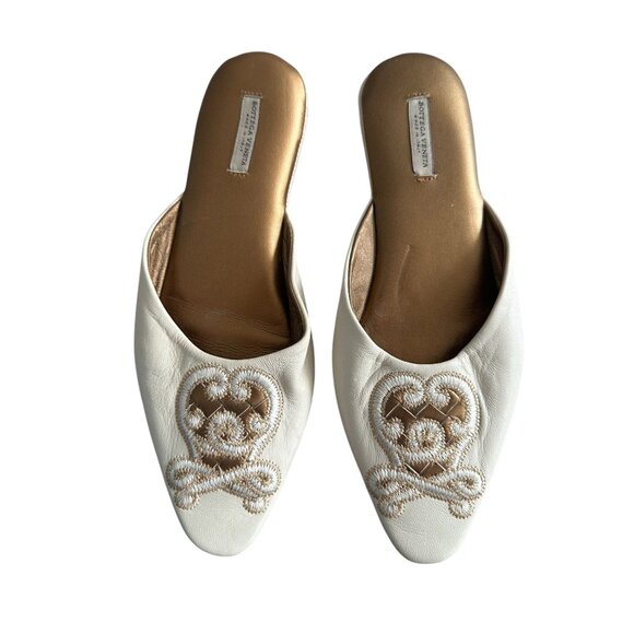 BOTTEGA VENETA Leather Embroidered Emblem House Slippers Size US 6 - Picture 5 of 10